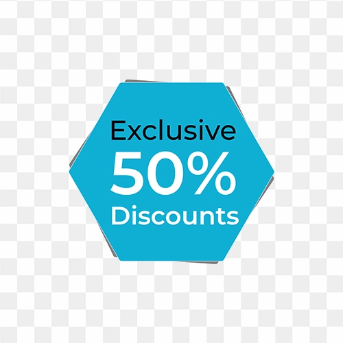 Exclusive 50 percent discount png